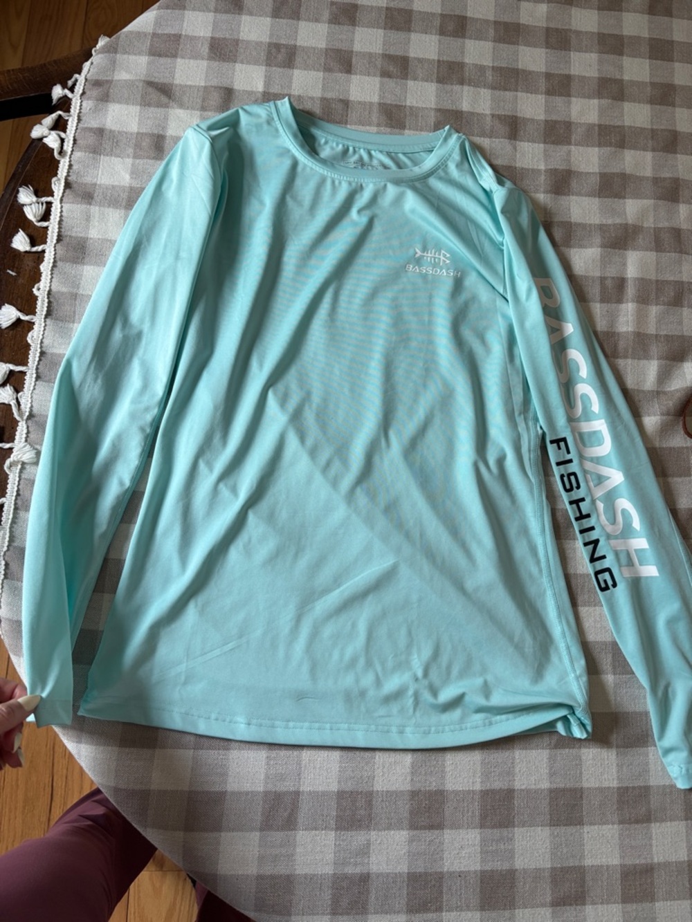 Women's Long Sleeve Fishing Tee - Light Aqua